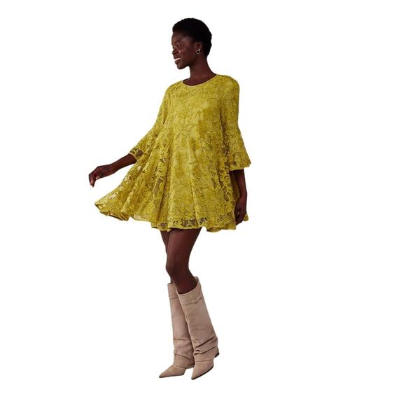 Free Peoples Le Fleur Mini Green Dress XL NWOT - Picture 1 of 3